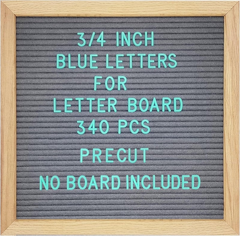 G GAMIT Felt Letter Board Letters Sets - Pre-cut 340pcs 3/4 Inch(0.75") Blue Letters with Canvas Bag(No Board Included) - Image 1